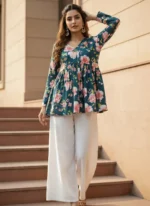 Gvastra Women's Floral Printed Cotton Top | Stylish Casual Wear Top for Women - Image 5