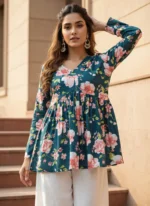 Gvastra Women's Floral Printed Cotton Top | Stylish Casual Wear Top for Women