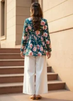 Gvastra Women's Floral Printed Cotton Top | Stylish Casual Wear Top for Women - Image 4
