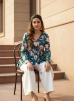 Gvastra Women's Floral Printed Cotton Top | Stylish Casual Wear Top for Women - Image 3